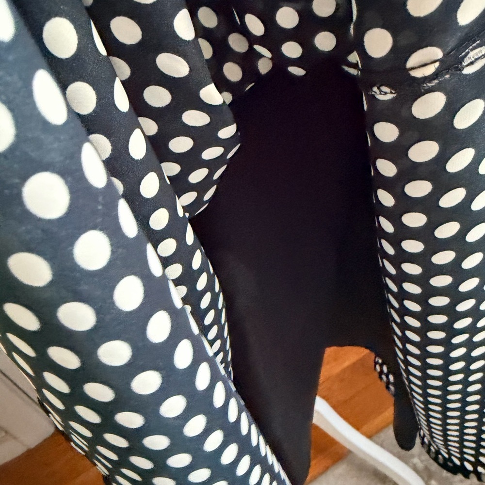 MNG (Mango) VINTAGE Black & White Polka Dot Halter Swing Dress US Sz 8 ADORABLE! - Picture 5 of 12
